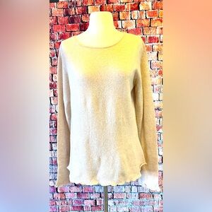 NWT~Belle France 100% Cashmere (L) Long Sleeve Sweater ~ Color Oatmeal